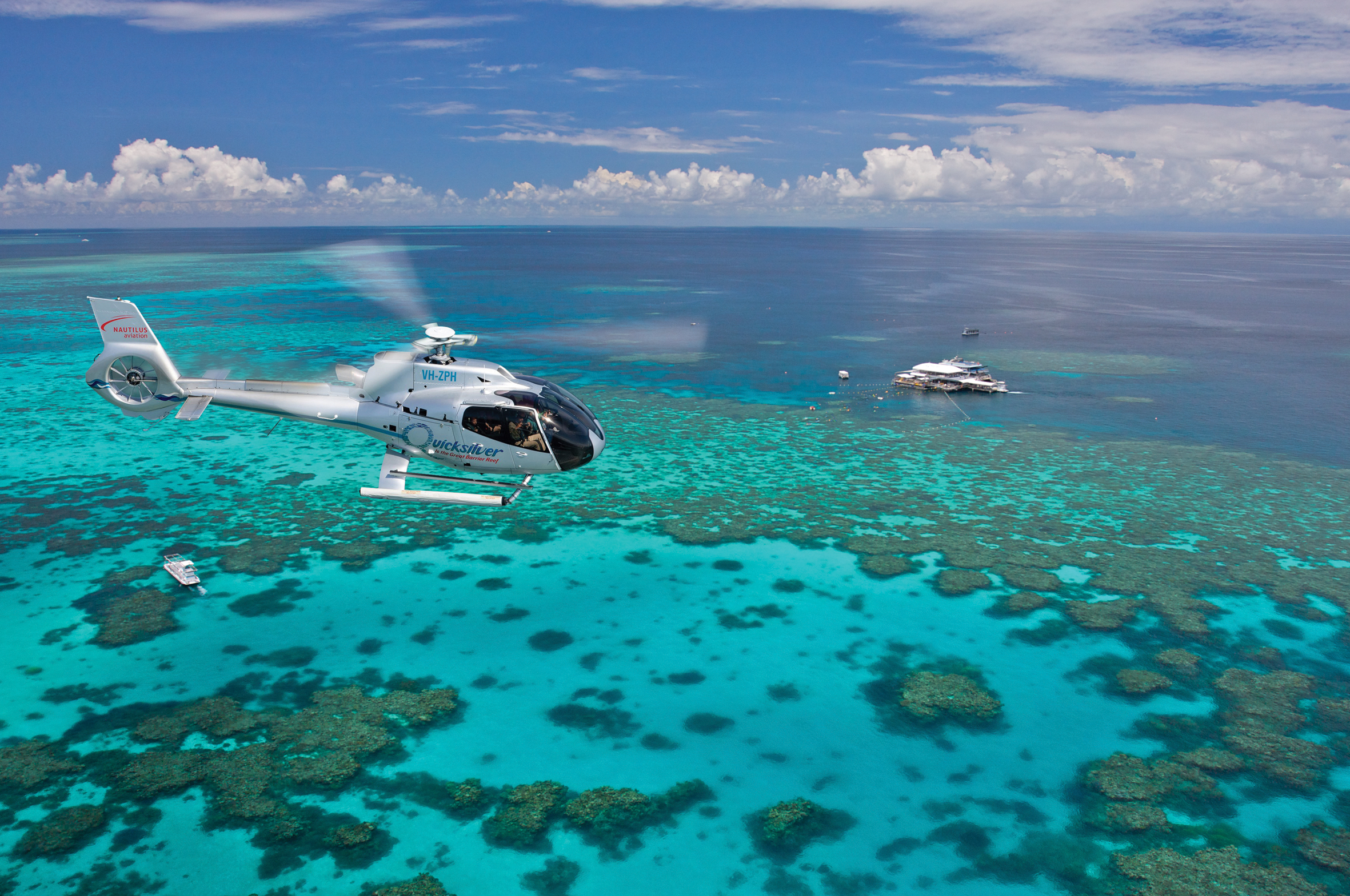 Quicksilver Helicopter Flight over the Great Barrier Reef
